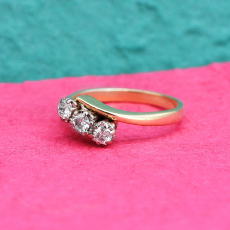 The Contemporary 1991 Three Diamond Ring - Antique Jewellers