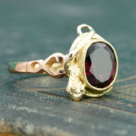 The Vintage Serpent & Garnet Ring - Antique Jewellers