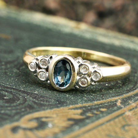 The Vintage Blue Stone & Diamond Ring - Antique Jewellers