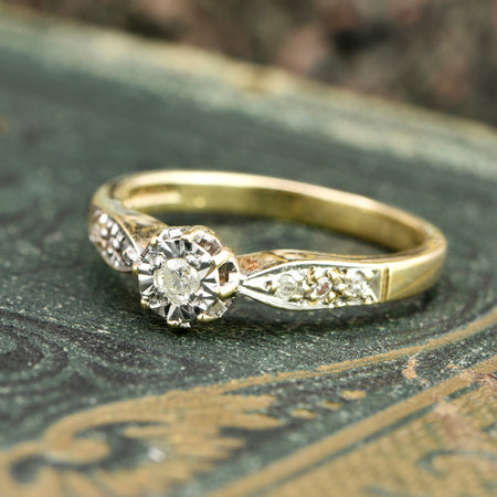 The Vintage 9ct Gold Sheffield Diamond Ring - Antique Jewellers