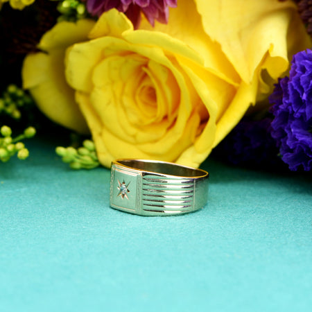The Vintage 1968 Gold & Diamond Signet Ring - Antique Jewellers