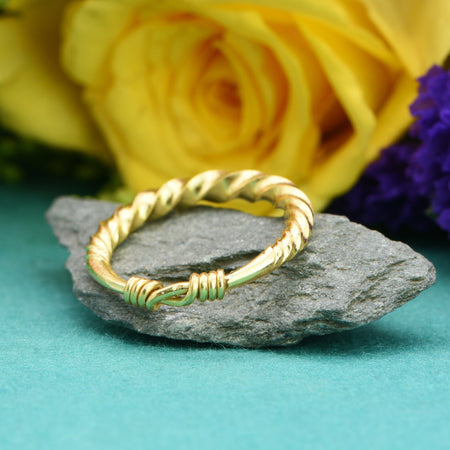 The Ancient Viking Era Gold Twisted Wedding Band - Antique Jewellers