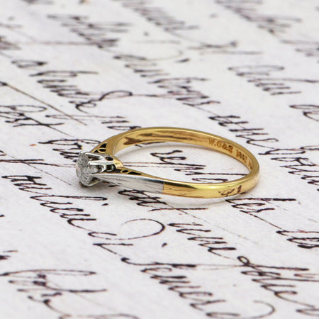 The Vintage Light Shouldered Solitaire Diamond Ring - Antique Jewellers