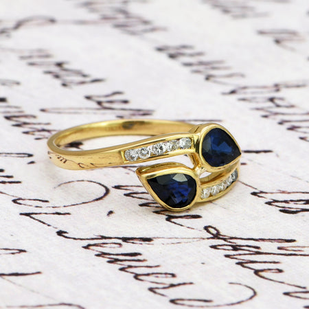 The Vintage Paired Snake Sapphire Ring - Antique Jewellers