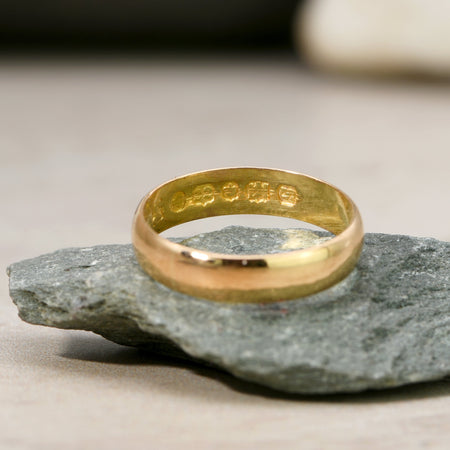 The Antique Victorian 1874 22ct Gold Wedding Band - Antique Jewellers