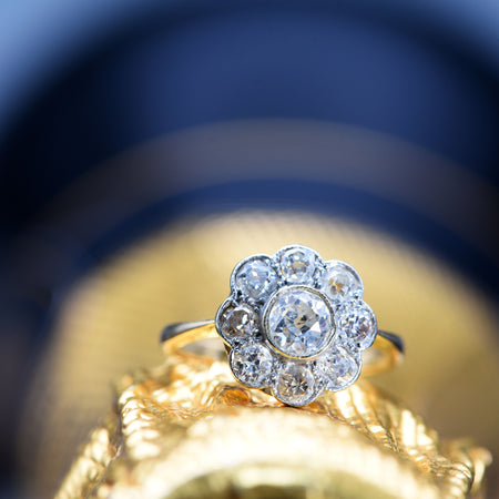 The Victorian Playful Flower Diamond Engagement Ring - Antique Jewellers