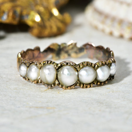 The Antique Georgian Gilt Pearl & Pineapple Ring - Antique Jewellers