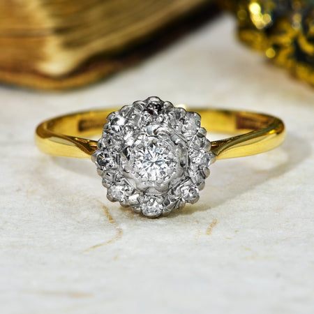 The Vintage Bravingtons Diamond Cluster Ring - Antique Jewellers