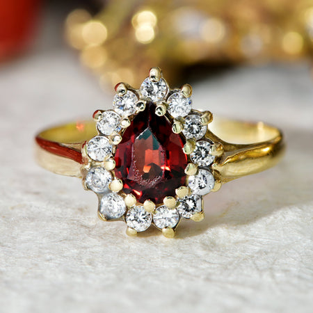 The Vintage Garnet? and Clear Gemstone Ring - Antique Jewellers