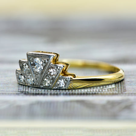 The Antique Art Deco Skyscraper Diamond Ring - Antique Jewellers
