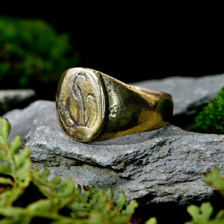 The Ancient Monogram Guilt Ring - Antique Jewellers