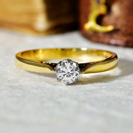 The Vintage 1973 Brilliant Cut Solitaire Diamond Ring - Antique Jewellers