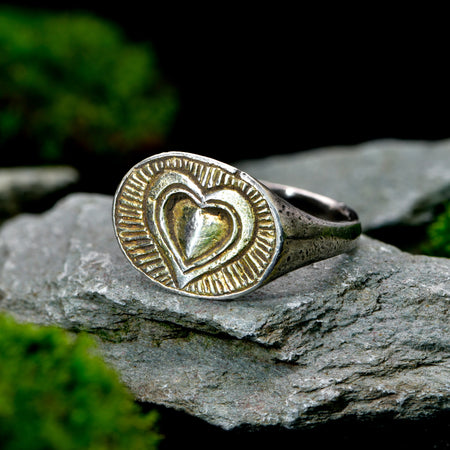 The Ancient Medieval Guilt Heart Ring - Antique Jewellers