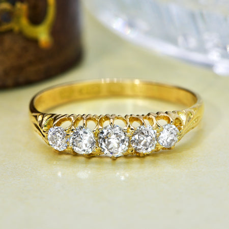 The Antique Victorian 1894 Old European Cut Diamond Ring - Antique Jewellers