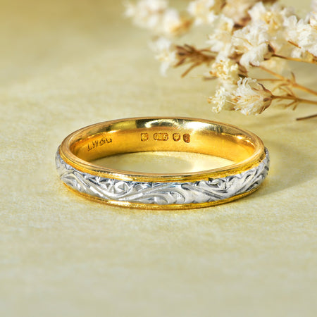 The Vintage 1993 22ct and Platinum Wedding Ring - Antique Jewellers