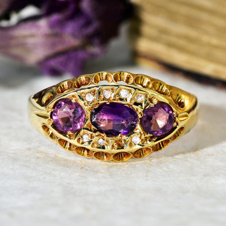 The Antique 1912 Amethyst, Paste and Diamond Ring - Antique Jewellers