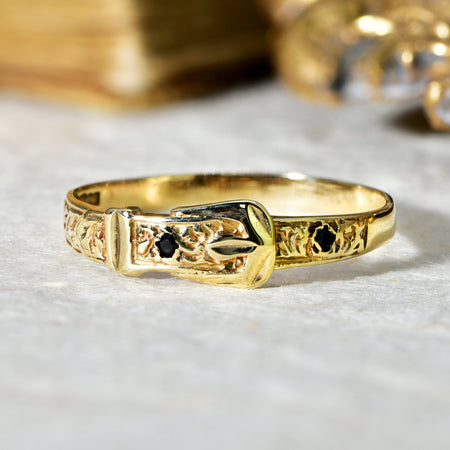 The Vintage Sapphire Buckle Ring - Antique Jewellers
