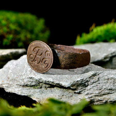 The Ancient Bronze B.E Initials Ring - Antique Jewellers