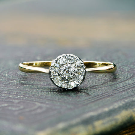 The Vintage Old Mine Cut Diamond Cluster Ring - Antique Jewellers