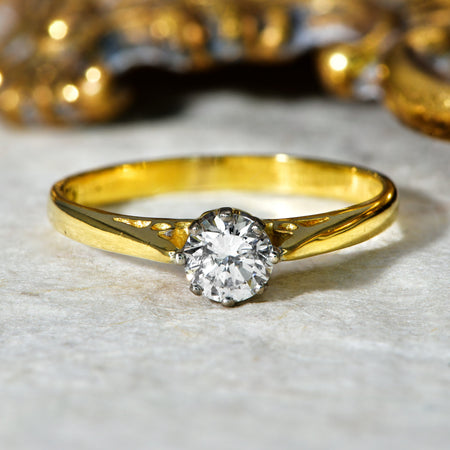 The Vintage 1985 Solitaire Brilliant Cut Diamond Ring - Antique Jewellers