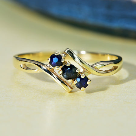 The Vintage 1982 Sapphire Geometric Ring - Antique Jewellers