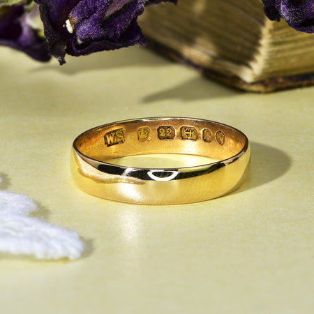 The Antique Victorian 1880 22ct Gold Wedding Ring - Antique Jewellers