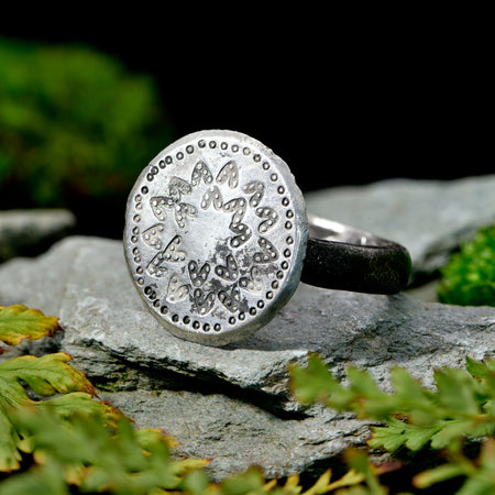 The Ancient Roman Sun Symbol Silver Ring - Antique Jewellers