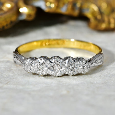 The Five Single Cut Diamond Illusion Set Ring - Antique Jewellers