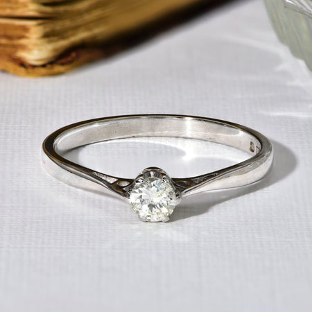 The Vintage 1982 Brilliant Cut Diamond Solitaire Ring - Antique Jewellers