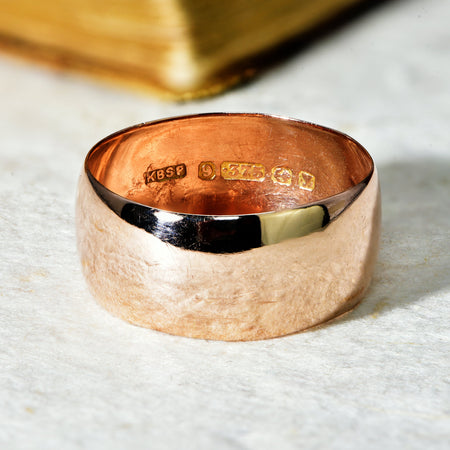 The Antique 1923 9ct Gold Chunky Wedding Ring - Antique Jewellers