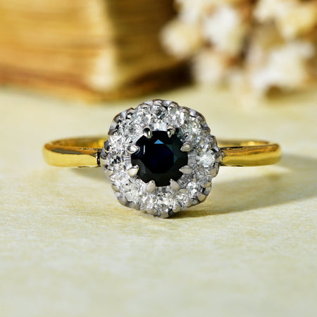 The Vintage Sapphire and Diamond Regal Ring - Antique Jewellers