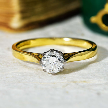 The Vintage 1989 Solitaire Brilliant Cut Diamond Ring - Antique Jewellers