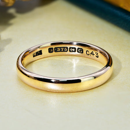 The Vintage 1931 9ct Gold Wedding Ring - Antique Jewellers