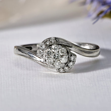 The Brilliant Cut Diamond Glamourous Cluster Ring - Antique Jewellers