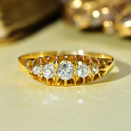 The Antique Old Cut Five Diamond Classic Ring - Antique Jewellers