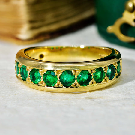 The Vintage 1991 Ten Emerald Ring - Antique Jewellers
