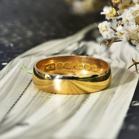 The Antique 1886 22ct Gold Wedding Ring - Antique Jewellers
