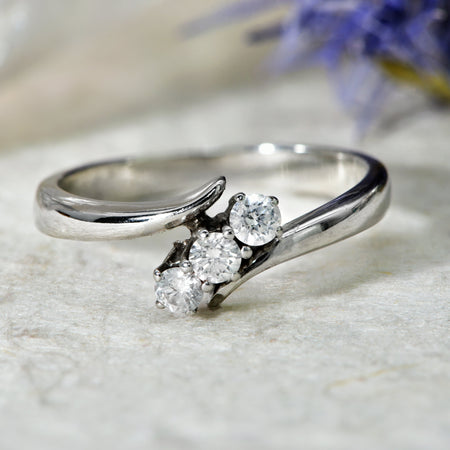 The Vintage Brilliant Cut Diamond Light Trio Ring - Antique Jewellers
