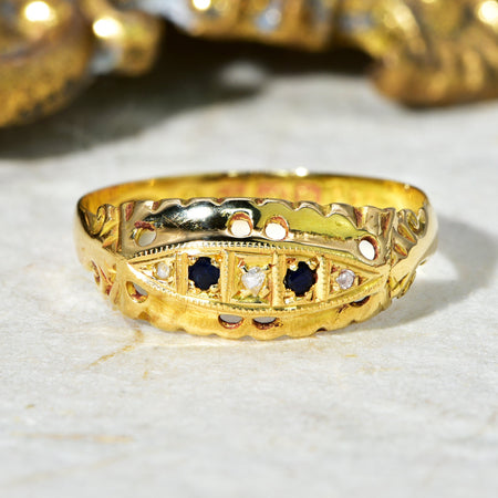The Antique 1919 Sapphire and Diamond Ring - Antique Jewellers