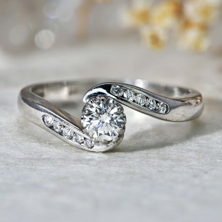 The Contemporary Brilliant Cut Diamond Twist Ring - Antique Jewellers