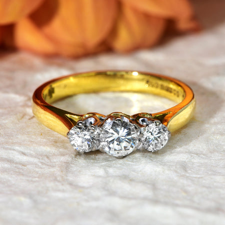 The Vintage 1999 Three Brilliant Cut Diamond Ring - Antique Jewellers