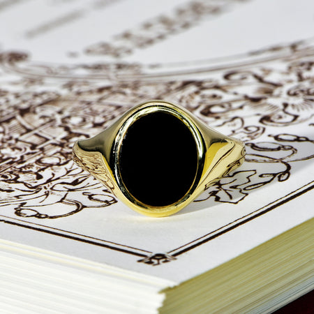 The Vintage 1964 Black Onyx Signet Ring - Antique Jewellers