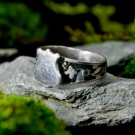 The Ancient Silver Shield Ring - Antique Jewellers