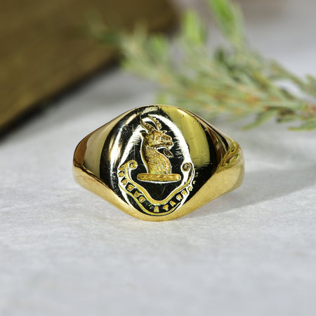 The Antique Early Victorian 1853 Morderata Durant Signet Ring - Antique Jewellers