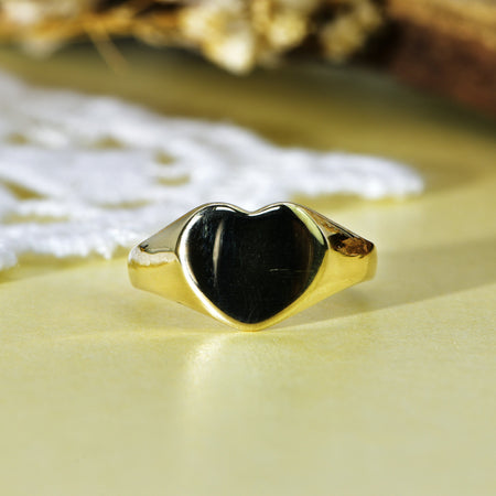 The Vintage 1991 Heart Signet Ring - Antique Jewellers