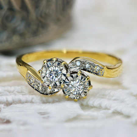 The Vintage Toi Et Moi Brilliant and Single Cut Diamond Ring - Antique Jewellers