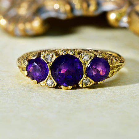 The Vintage Amethyst and Diamond Marvellous Ring - Antique Jewellers