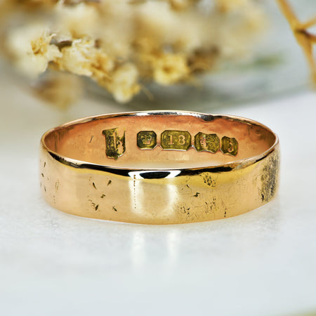 The Antique Victorian 1876 Rustic Wedding Band - Antique Jewellers