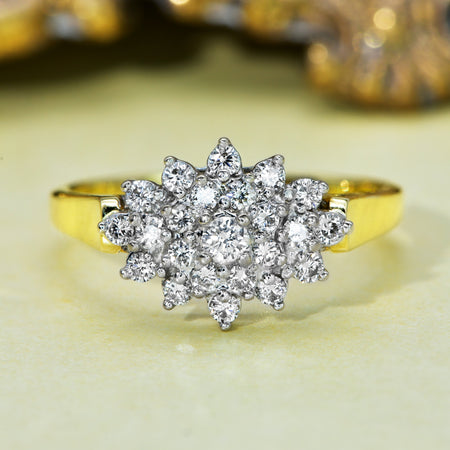 The Contemporary Brilliant Cut Diamond Cluster Ring - Antique Jewellers