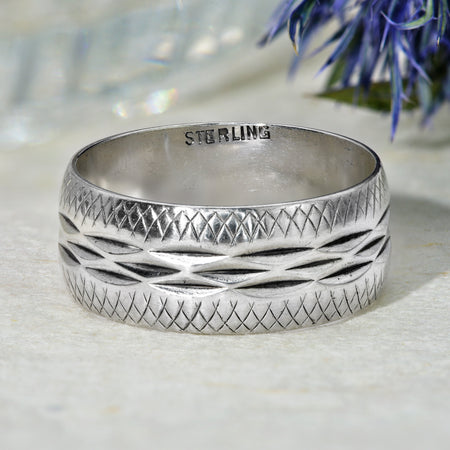 The Contemporary Textured Light Wedding Ring - Antique Jewellers